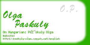 olga paskuly business card